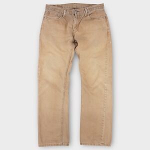 Levi's 514 Straight Fit Jeans Men's 34x32 Tan Khaki Faded Distressed Workwear